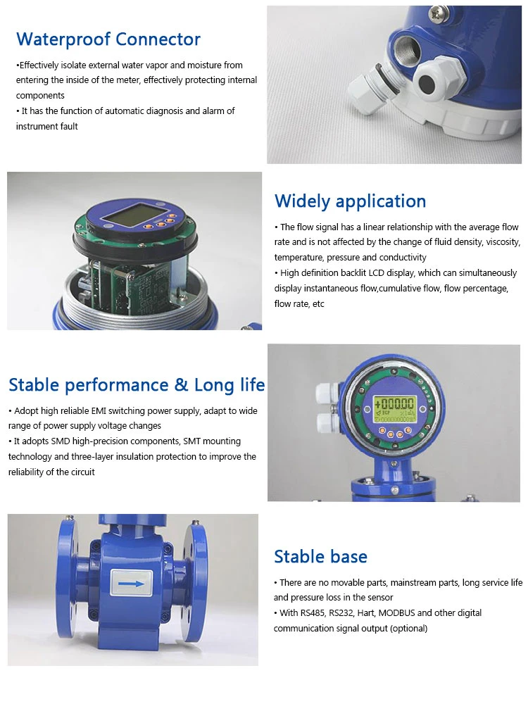 High Precise Acid Remote Type Electromagetic Flowmeter with Transmitter